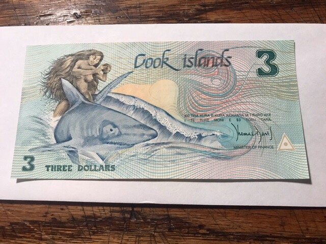 1987 Cook Islands 3 Dollars Note CU #17676