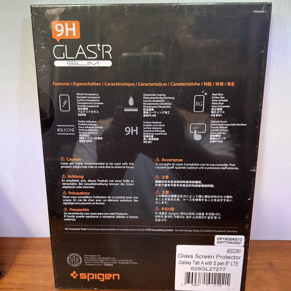 Galaxy Tab A with S Pen (2019, 8" LTE) Glass Screen Protector Spigen 1Pack