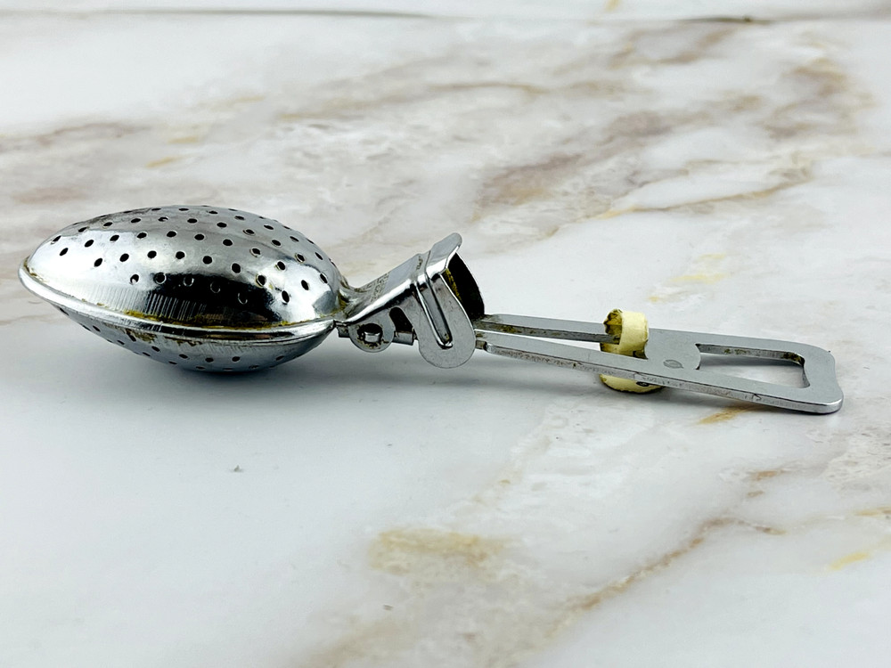 Vintage Silver Tone Teaspoon Tea Strainer - Long Handle Loose Leaf Infuser