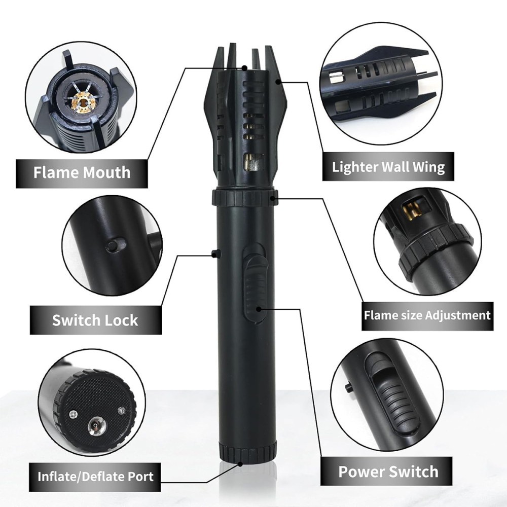 1X Refillable Storm Lighter Jet Flame Lighter Windproof Long Stick Lighter