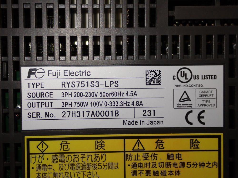 FUJI ELECTRIC DRIVE RYS751S3-LPS