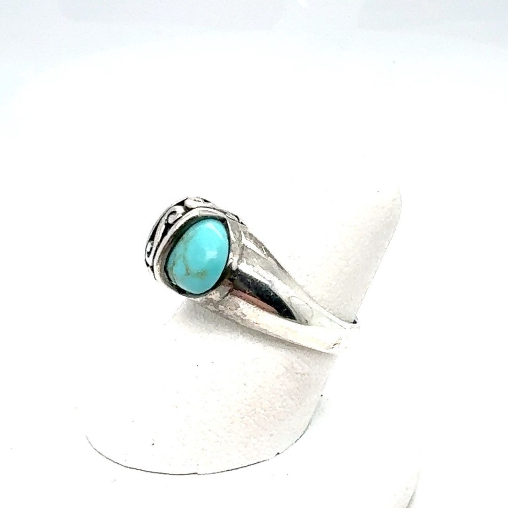 Premier Designs Sterling Silver and Turquoise Ring - Size 6