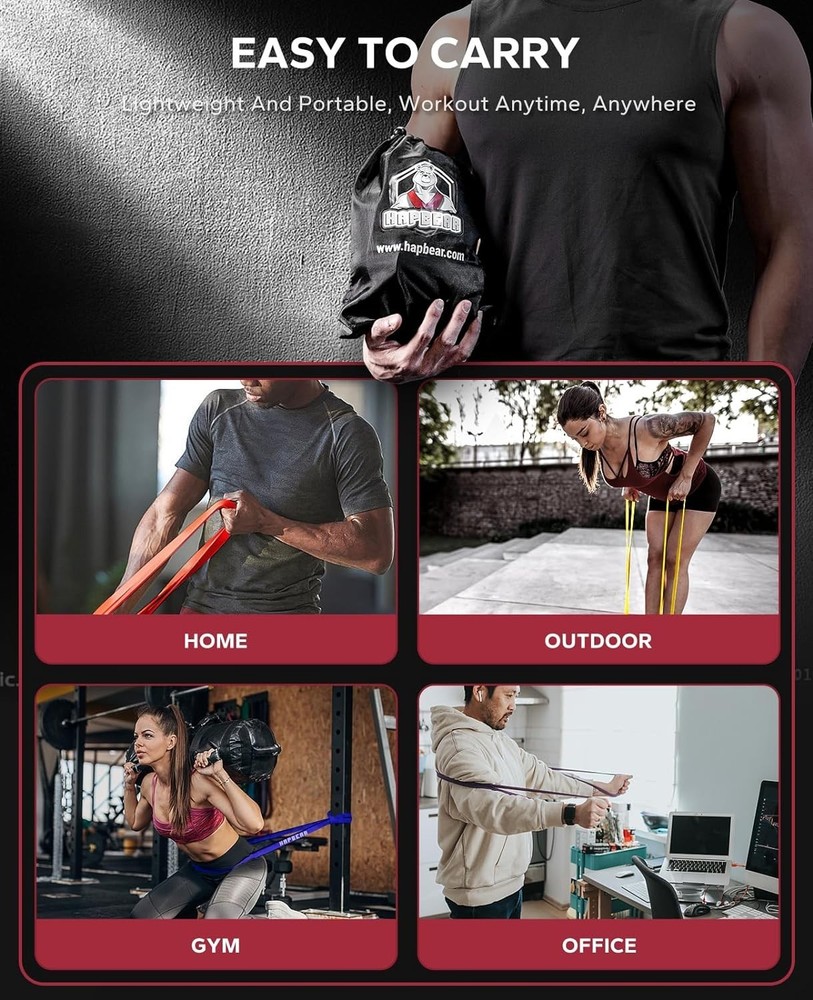 Durable Pull Up Assistance Bands for All Skill Levels - Includes Storage Bag