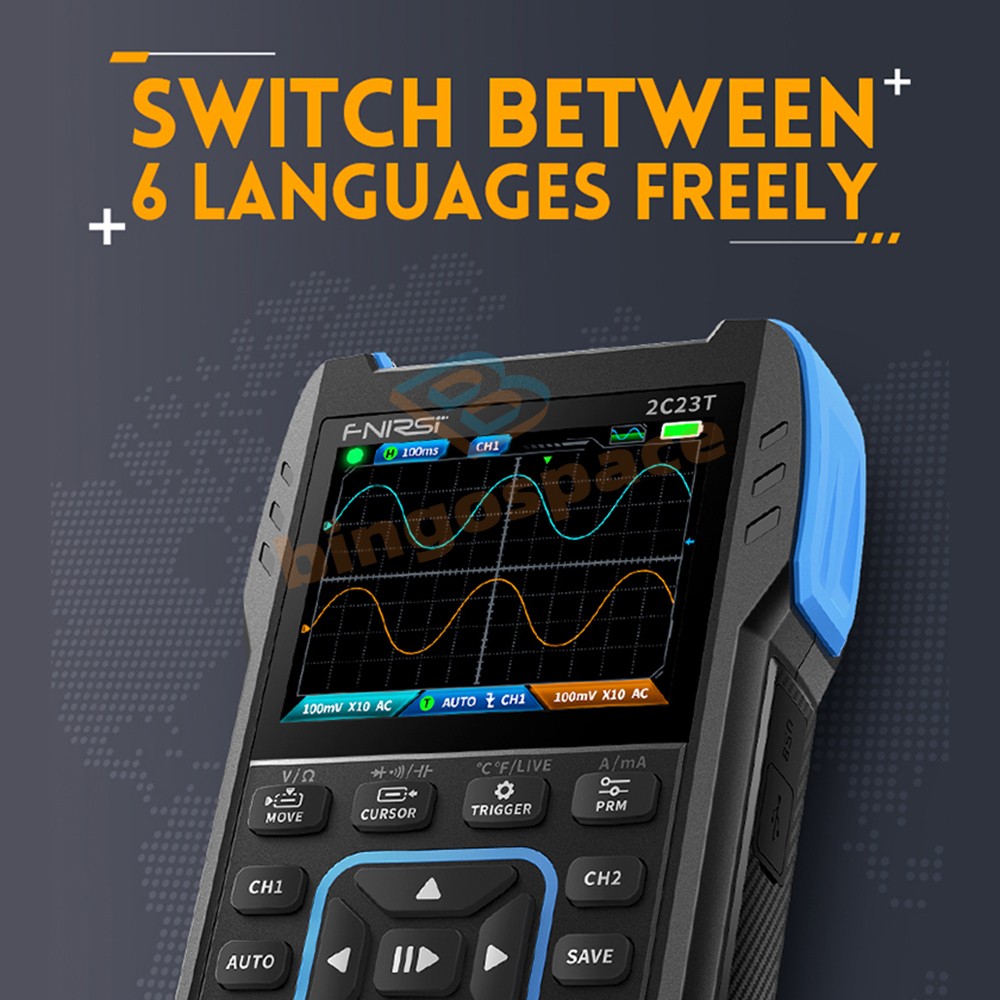 FNIRSI 2C23T Handheld Digital Oscilloscope Multimeter Function Signal Generator
