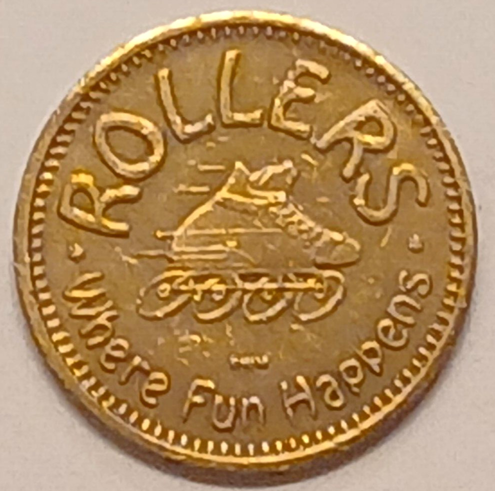 Roller Arcade Token Where Fun Happens Game Token Clown Brass .875"