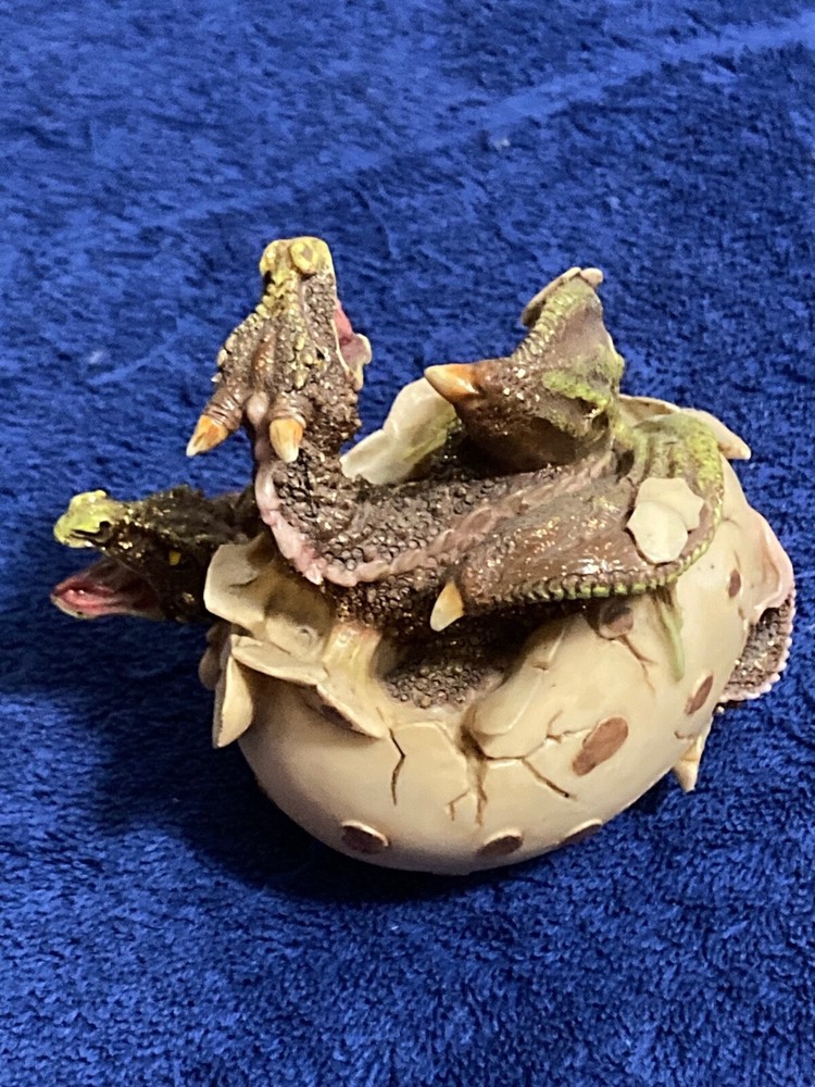 Ceramic Hatchling Dragon Egg Figurine Fantasy - Mythical