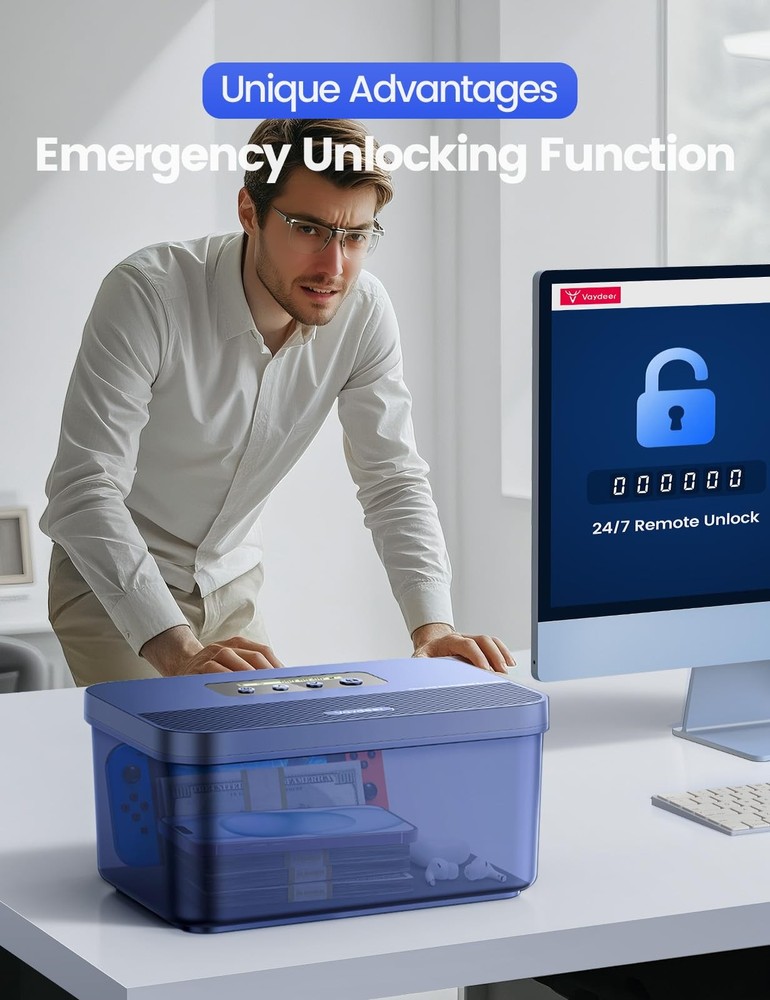 Safe Timed Lock Box, Phone Lock Box with Timer Unplug from Phones, Video Game...