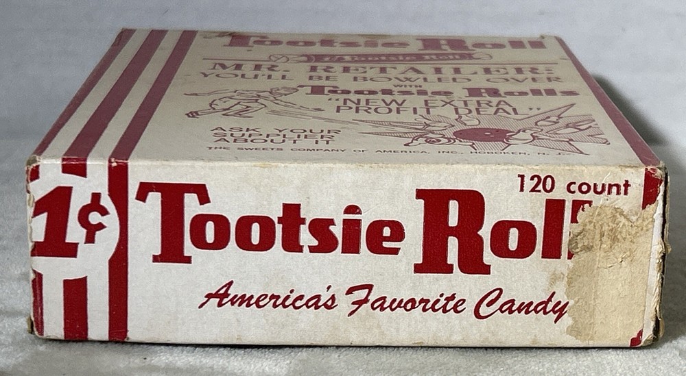 Tootsie Roll Candy Empty Display Box Bowling Graphic Tootsie Rolls READ