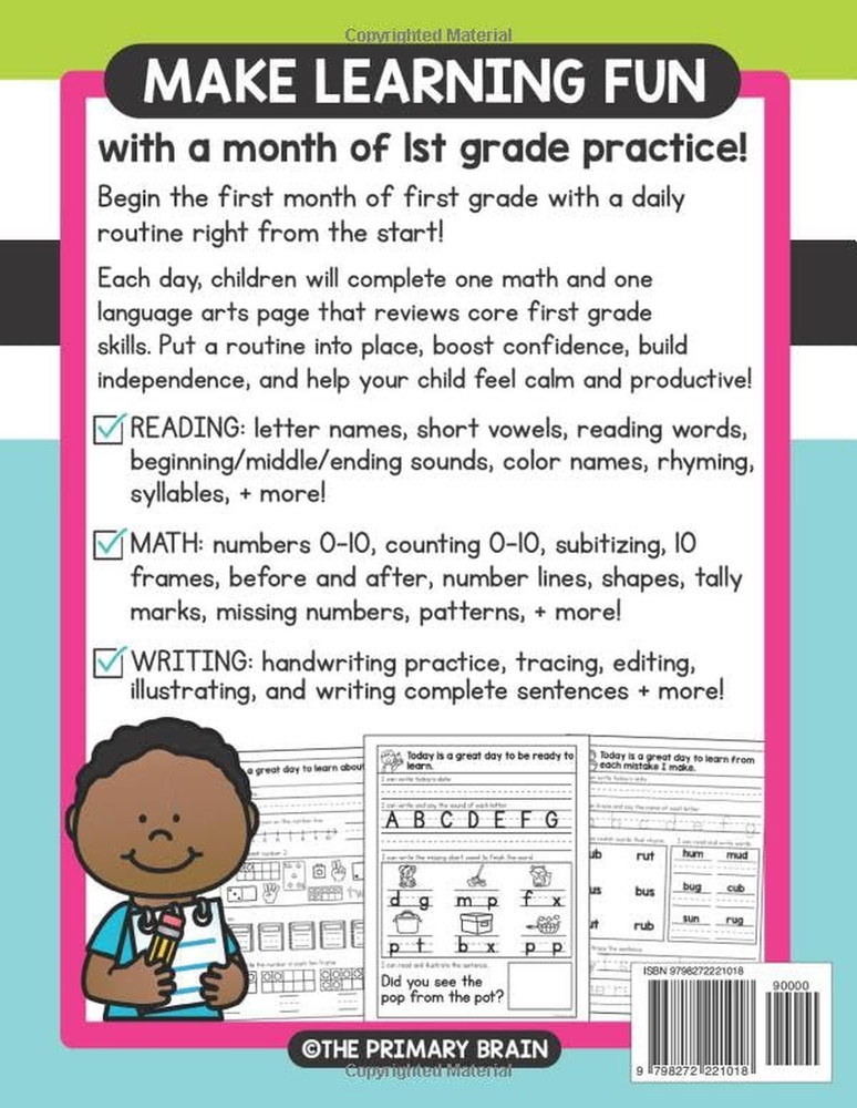 Back to School First Grade Morning Work: Math, Reading, and Writing (First Grade
