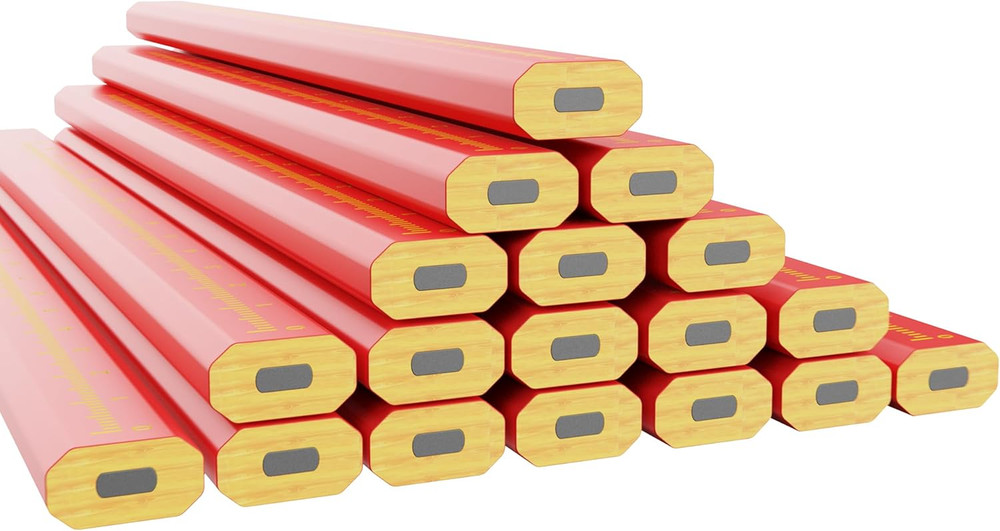 Construction Carpenter Pencils Set for Woodworking Marking (8 Pack)