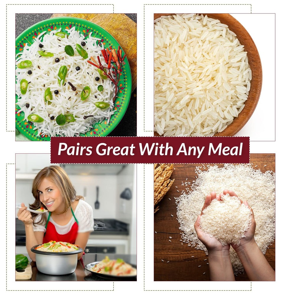 Parboiled Basmati Rice, Healthy & Extra Long Grain Rice, Premium Quality, Flu...