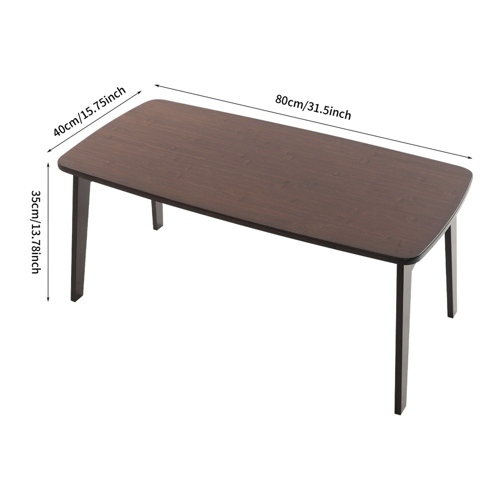 110 lbs Capacity Folding Floor Table Foldable Coffee Table Bamboo Portable Table