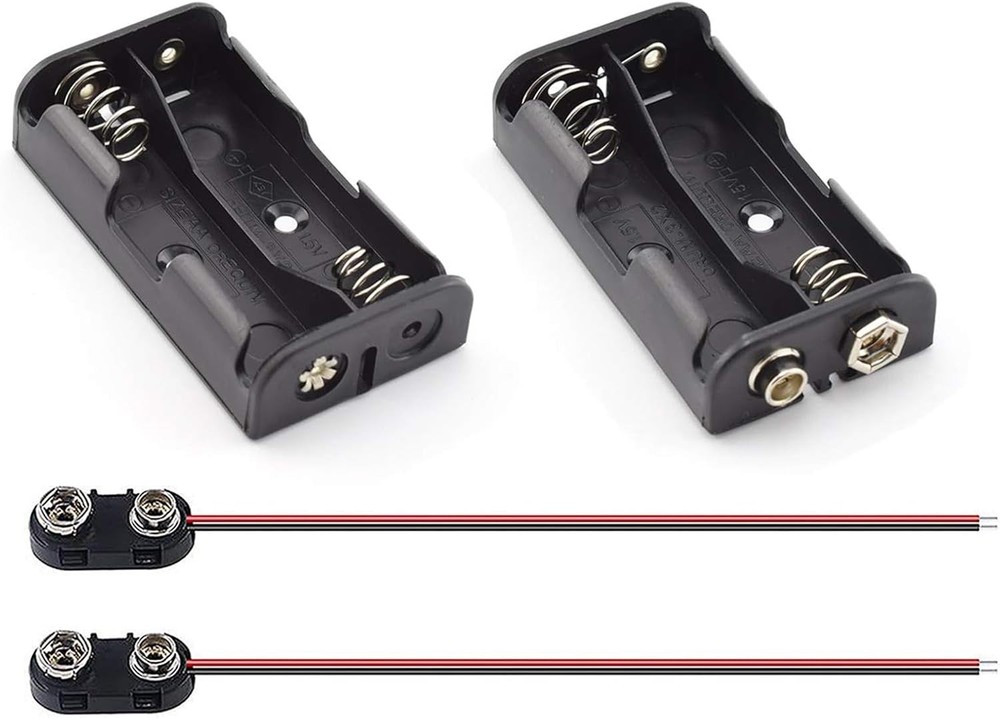 Durable 2X AA Battery Holder with I Type Snap Connector - 3 Volt Power Solution