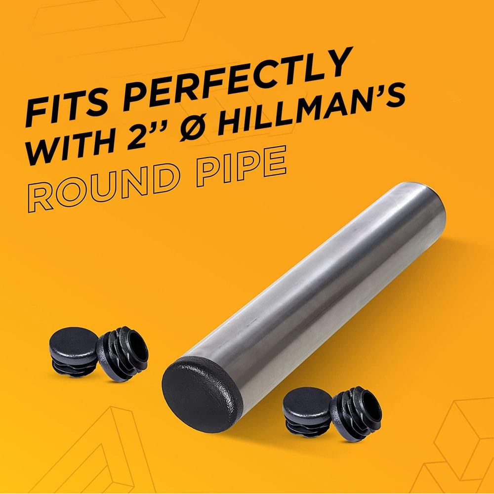 Prescott Plastics 2" Round Plastic Plug Insert Black 4 Pack