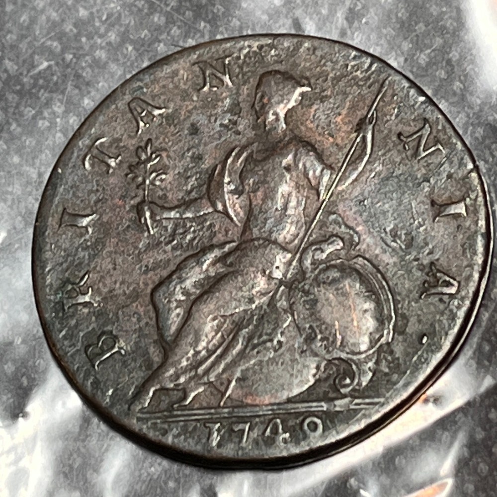 1749 GREAT BRITAIN HALF 1/2 PENNY #1062