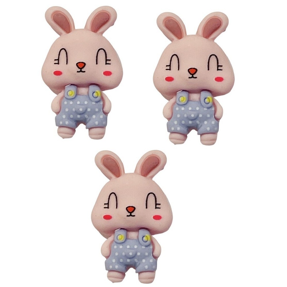 Bunny Bonnie - Shelly's Buttons - Easter Rabbit Flat Back - Craft Scrap Sewing