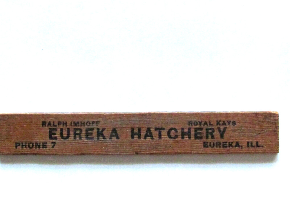 1940'S ADVERTISING EUREKA HATCHERY RALPH IMHOFF HAMPSHIRE POULTRY CHICKEN