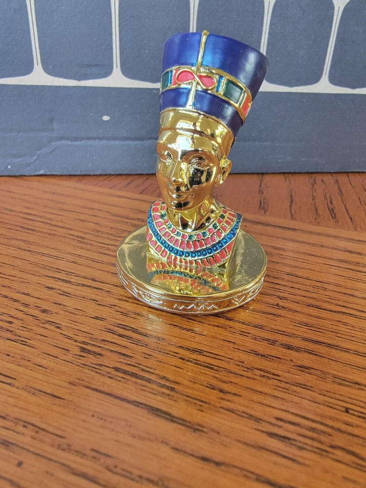 Miniature Egyptian Nefertiti Bust 2 1/8" Tall