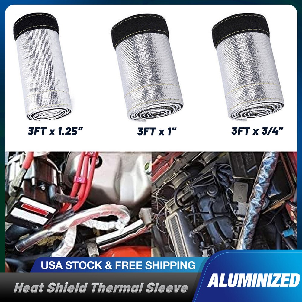 3FT Heat Shroud Sleeve Aluminized Sleeving HeatShield Fuel Line Wire Heat Sleeve