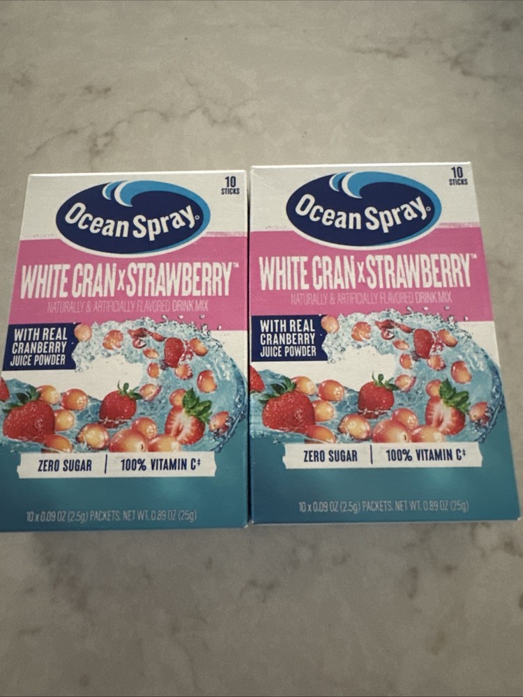 🔥🔥 Ocean Spray White Cran Strawberry Drink Mix 2 Pack 🔥🔥