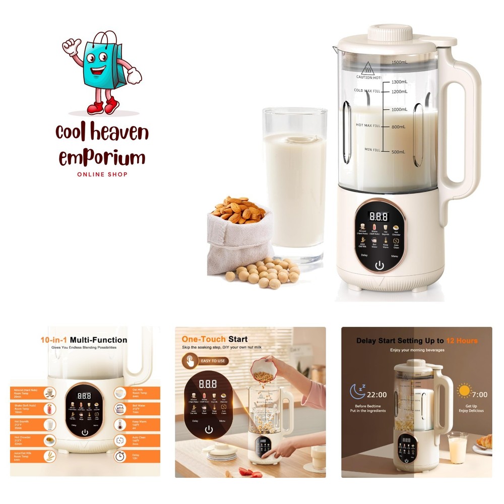 Versatile Almond Milk Maker - 10 Functions & One-Touch Operation for Easy Use