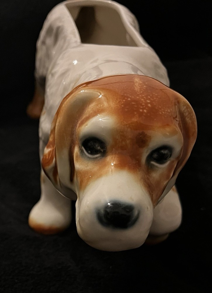 Glass Hunting Dog Planter, 1960