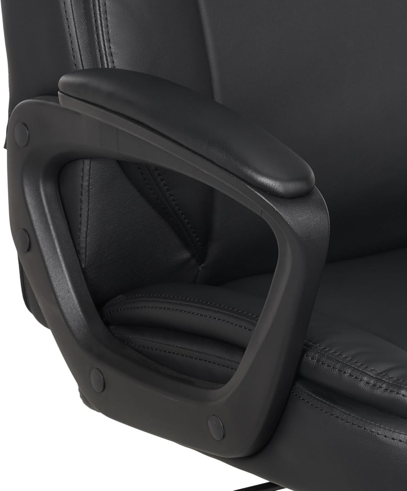 Basics Classic Puresoft PU Padded Mid-Back Height Adjustable Office Computer Des