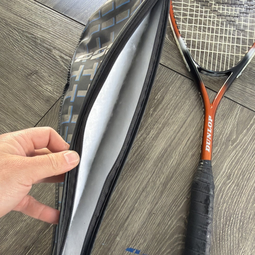 Dunlop orange Squash Racket power tech 500cm2 bag