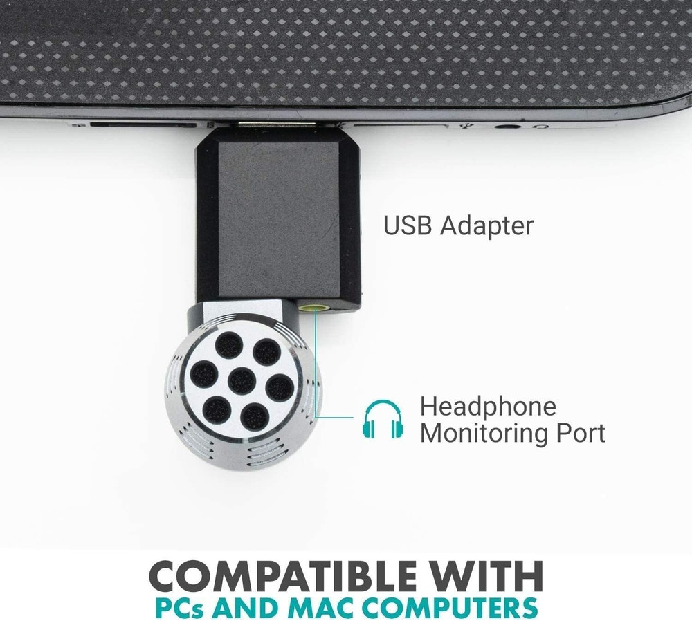 Movo DOM2-USB Mini Omnidirectional USB Computer Microphone for PC and Mac