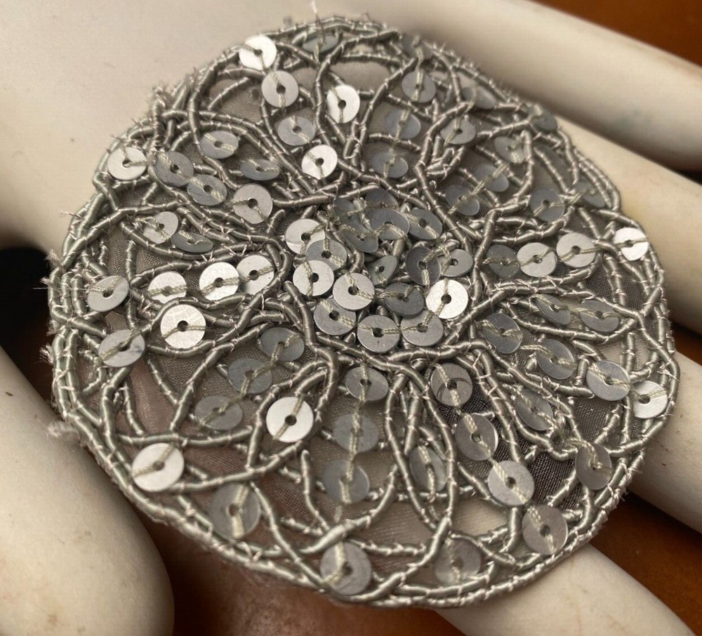 applique soutache dics 3" hand sewn sequins 1 pc
