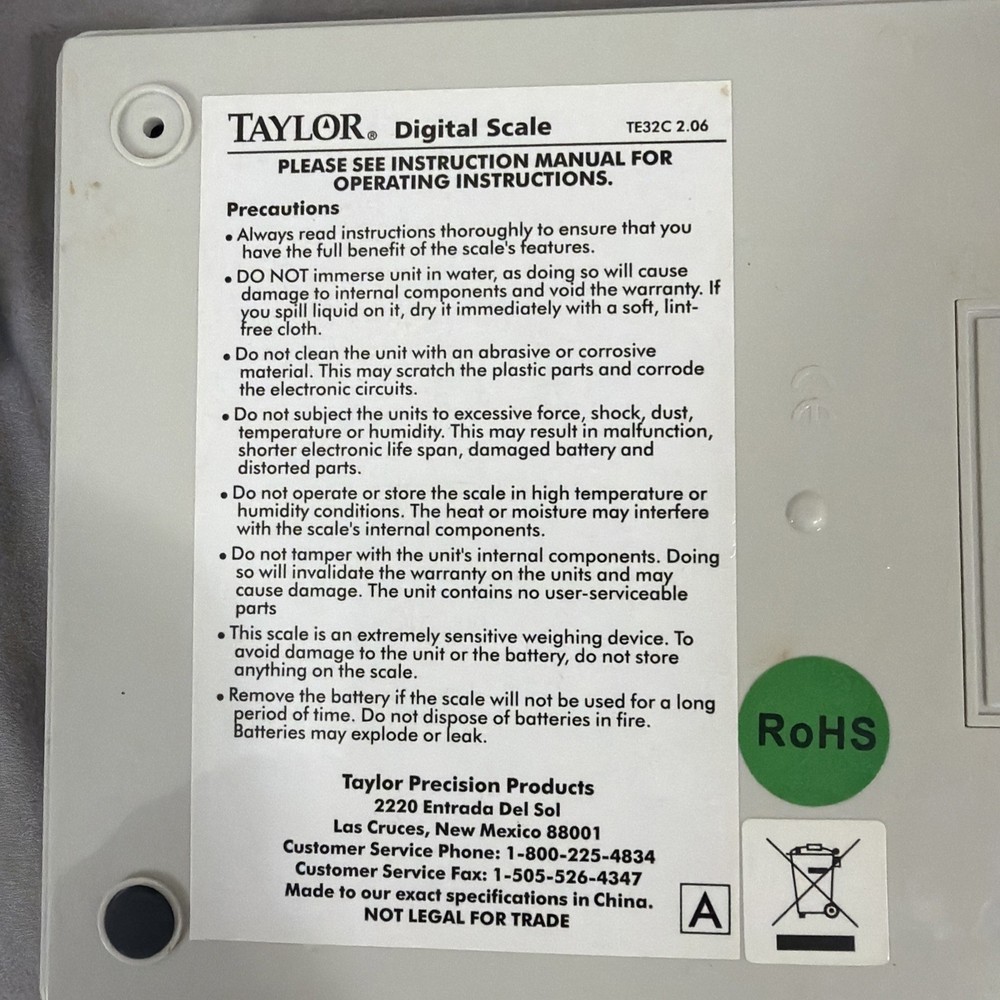 Taylor digital scale Kitchen Food TE32C tested