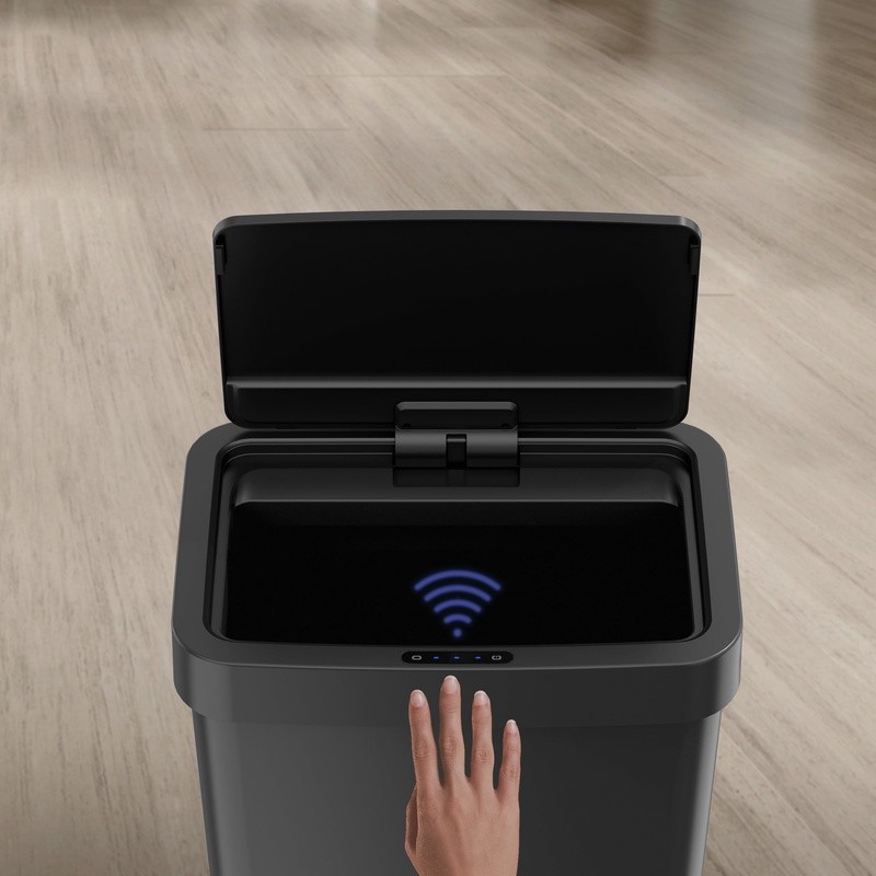 Touchless Motion Sensor Kitchen Trash Can 13 Gallon Automatic Garbage Bin New