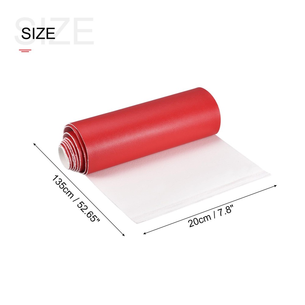 Smooth Solid Color Faux Leather Sheets, PU Leather for DIY 20 x 135cm Red