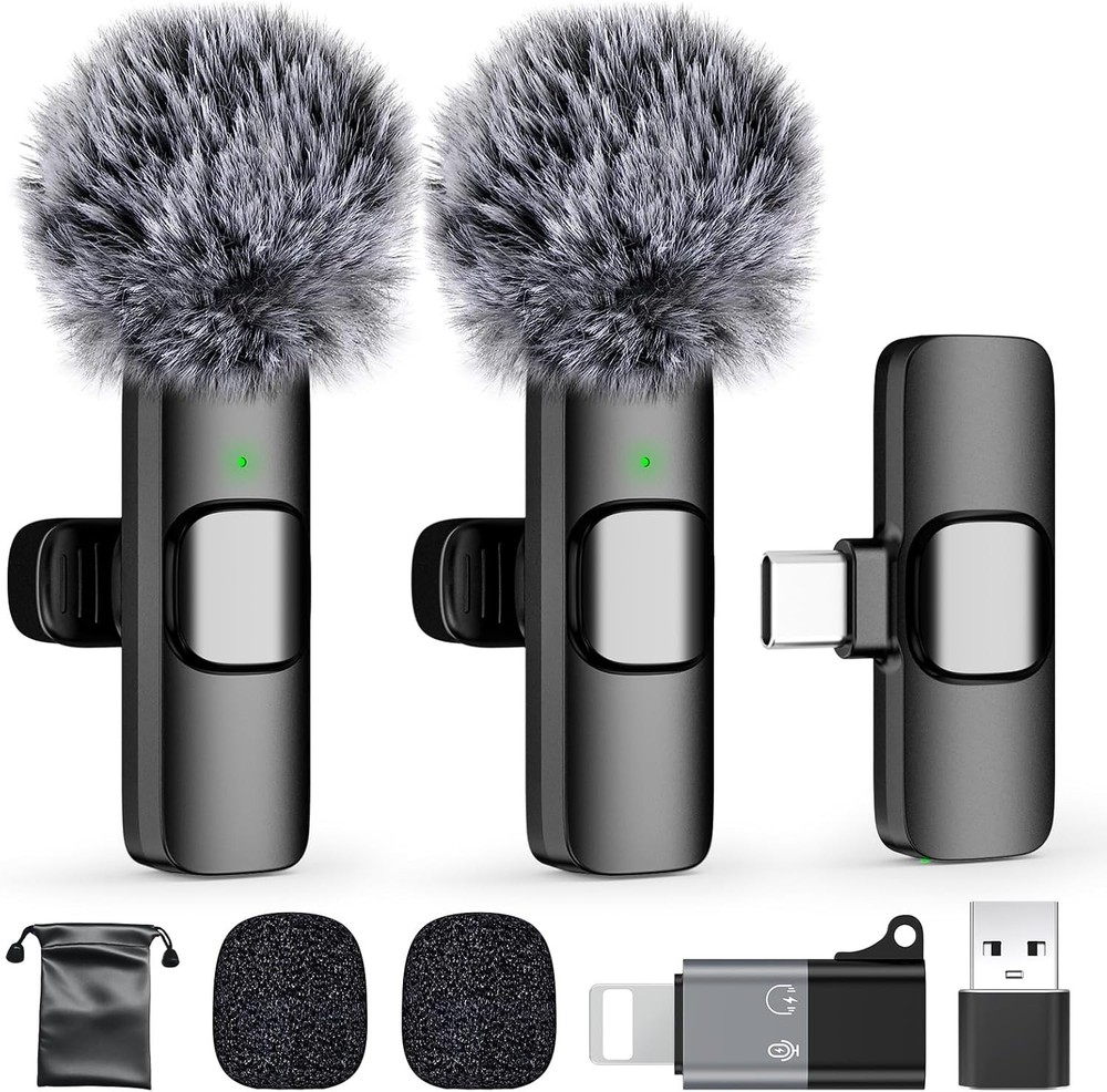 Compact Wireless Lavalier Mic for Content Creators - iPhone & Android Compatible