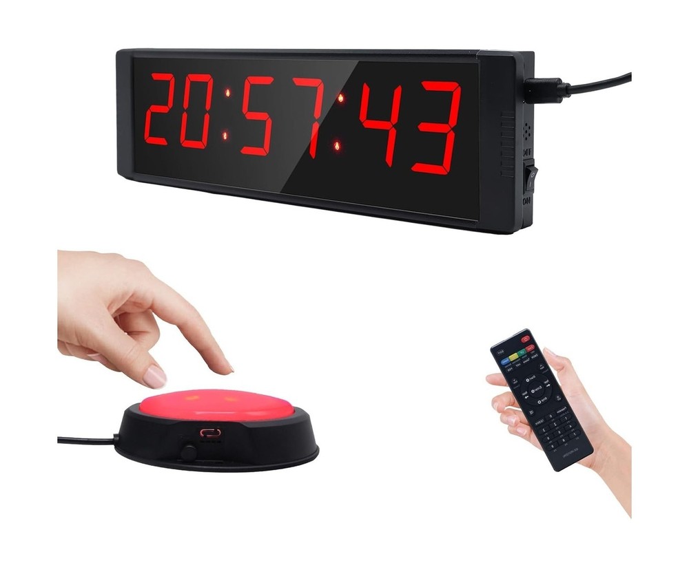 Large Stopwatch with Start/Stop Button, LED Digital Timer with Remote, Countd...