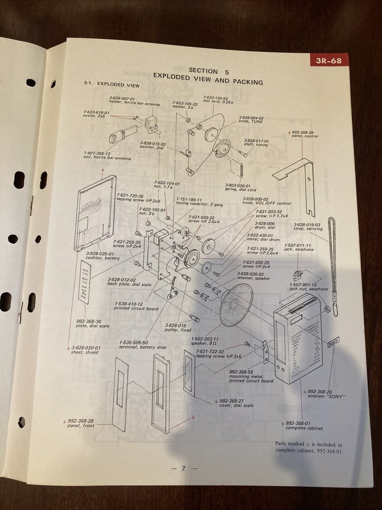 Original 3R-68 Sony Service Manual