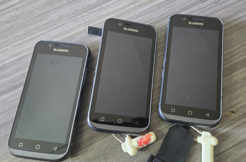 lot of 3 BLUEBIRD EF500 Mobile Handheld Computer Barcode Scanner