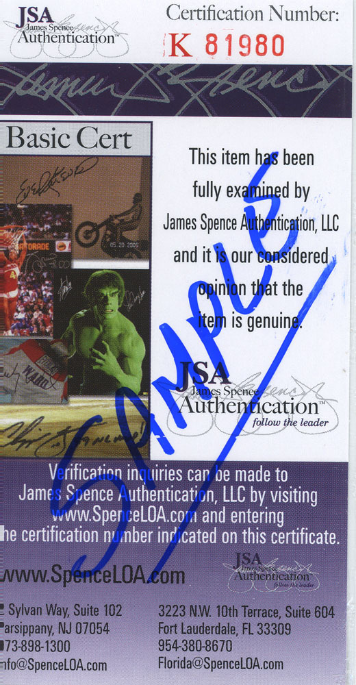 (SSG) KIRK DOUGLAS Signed 8X10 Photo "War Wagon", "Final Countdown" with JSA COA