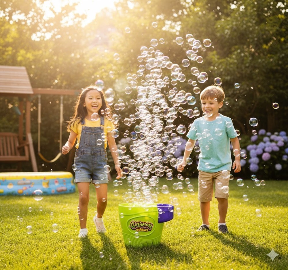 Gazillion Bubbles Tornado Machine Kids Outdoor Bubble Maker w/ Solution New