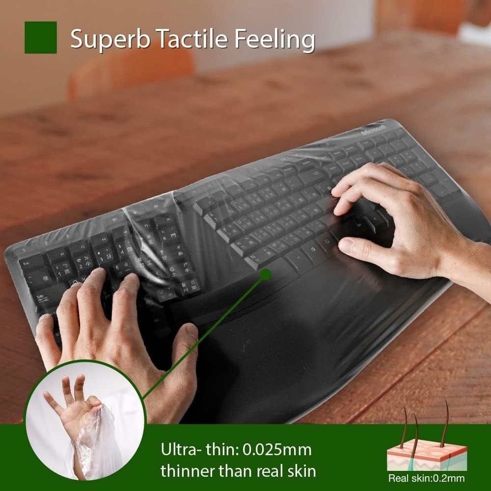 Keyboard Cover Silicone Waterproof Dustproof Large Size 3 Pack for Desktop