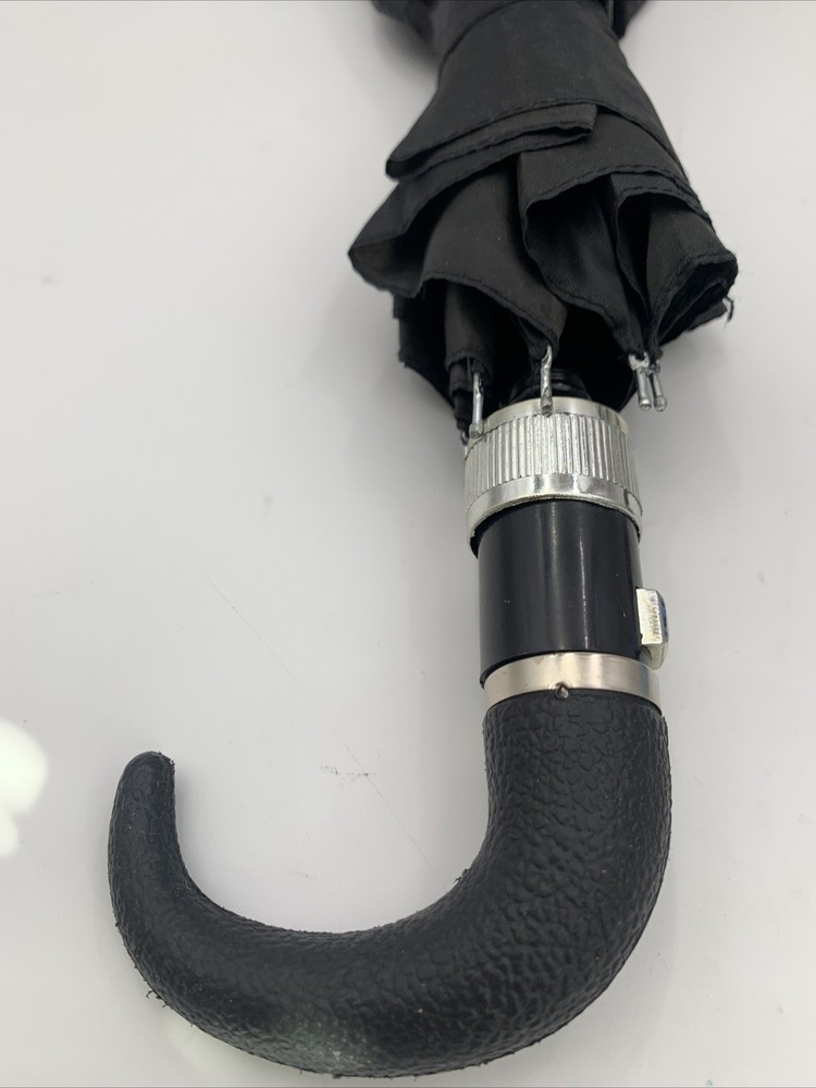 Conch Compact Folding Black Umbrella and Case