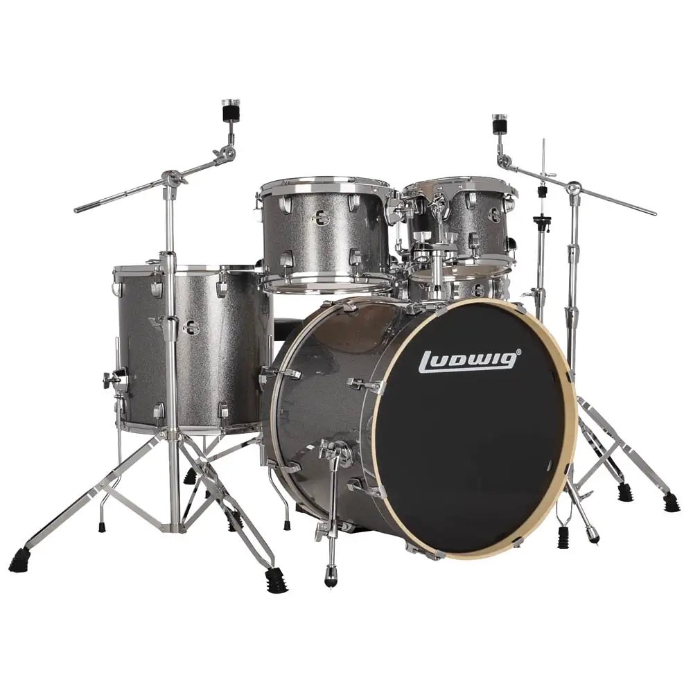 Ludwig Evolution 5pc Drum Set w/Hardware (22"BD) Platinum Sparkle