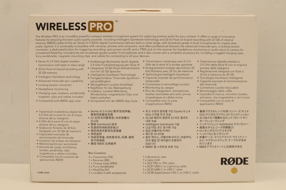 Rode Wireless Pro Dual-Channel Pro Compact Wireless Microphone System