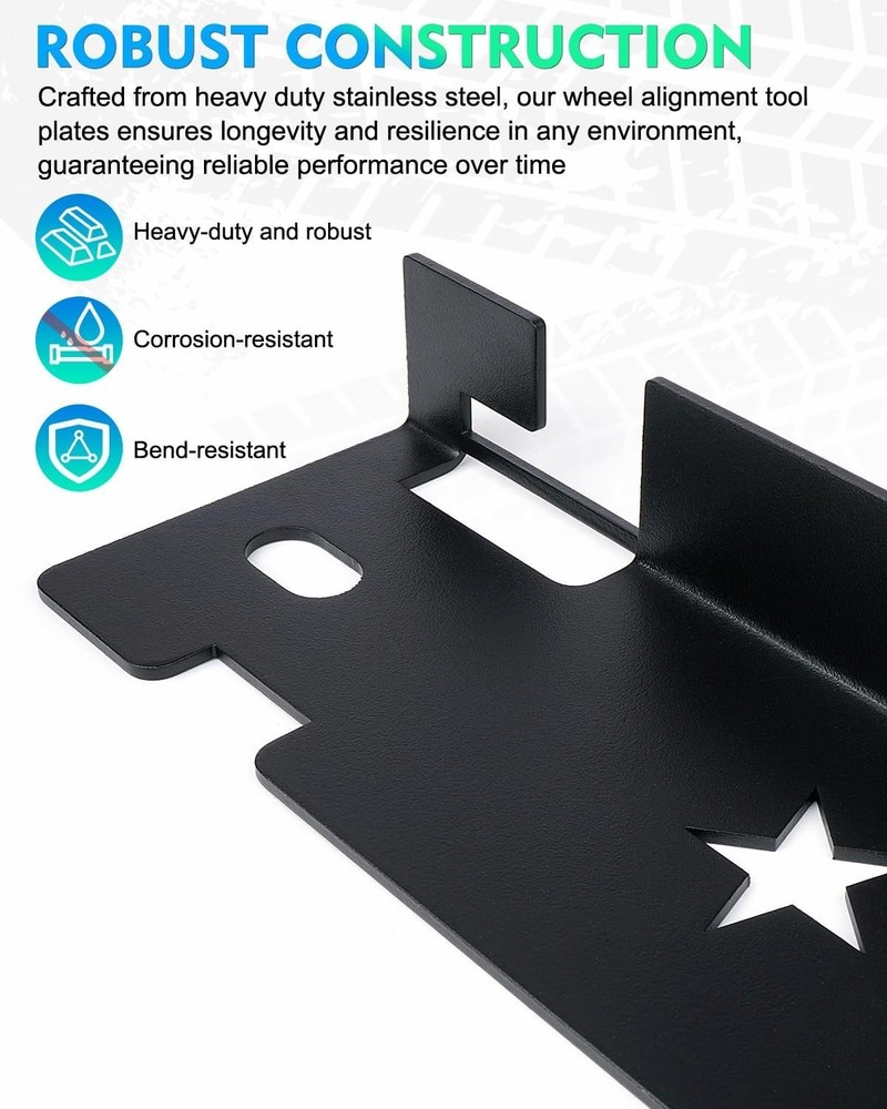 Compact Black Wheel Alignment Tool - Heavy Duty Stainless Steel for Precision