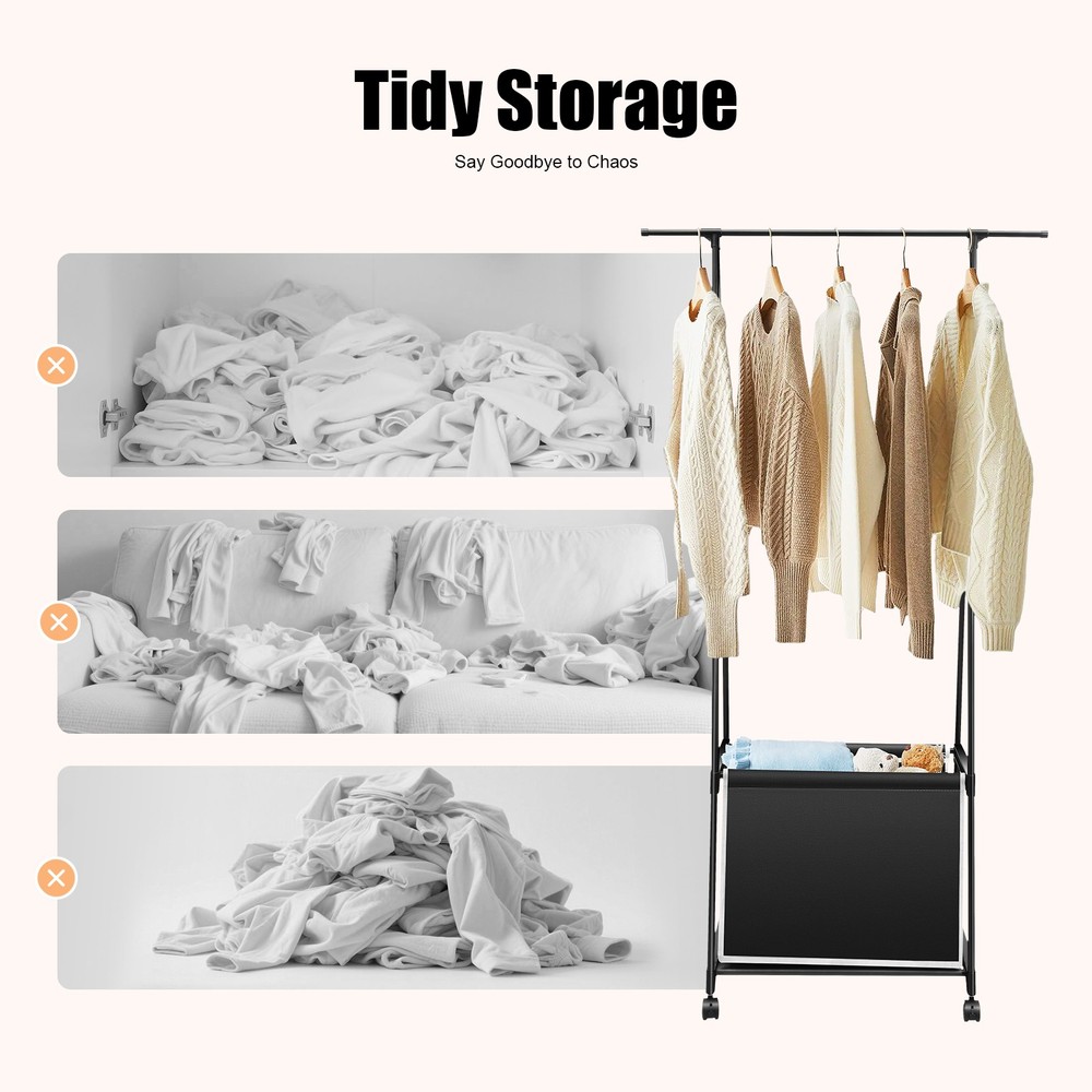 Clothes Rack With Laundry Basket Rolling Coat Rack Clothes Rack With Wheels