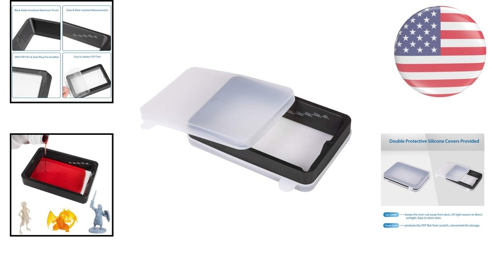Versatile 3D Resin Tank with Protective Features - Ideal for Quick Color Changes