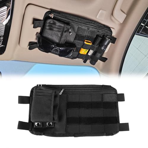 Multi-Functional Car Sun Visor Organizer with MOLLE Tactical Design, 1