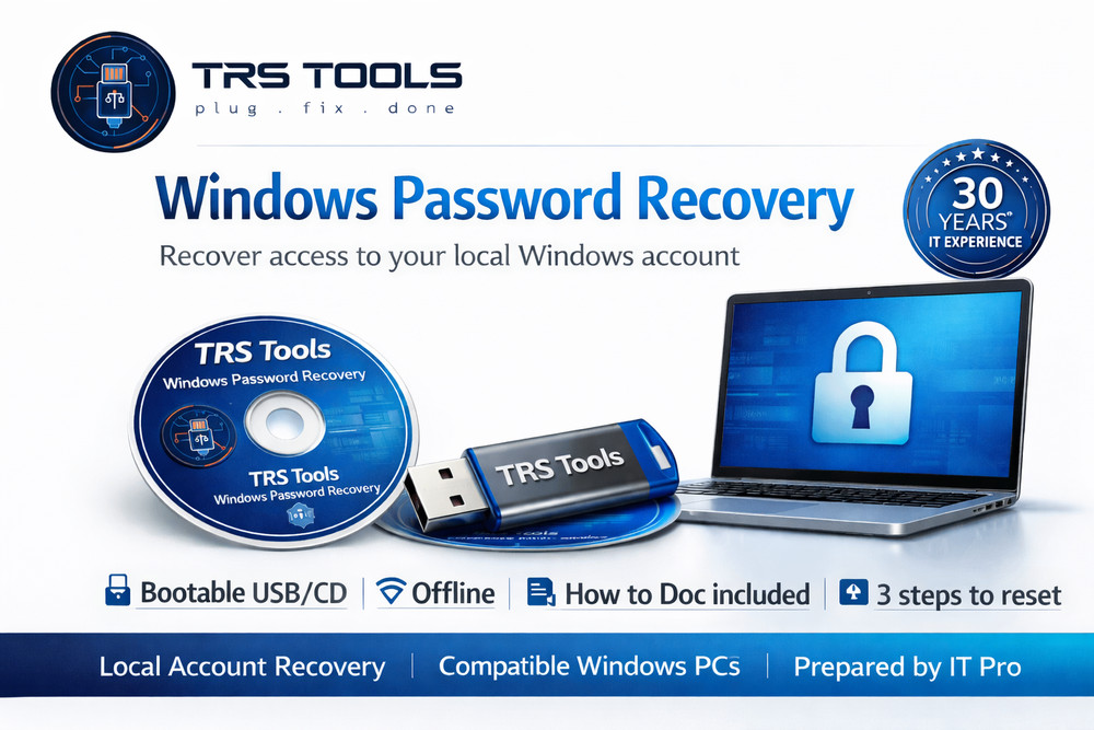 Windows Password Reset USB | CD Local Account Reset Tool | Bootable USB