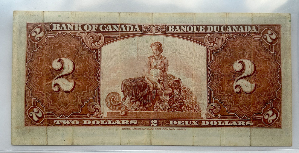 CANADA 2 DOLLARS 1937 BANKNOTE