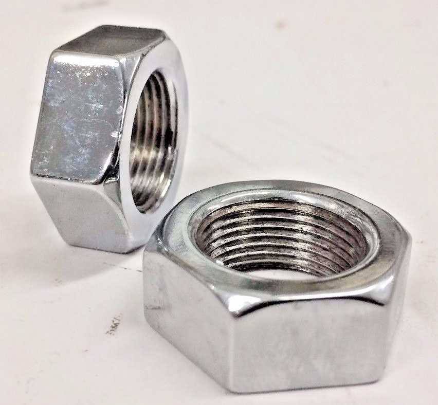 2 CHROME PLATED STEEL HEX NUTS 3/4"-20
